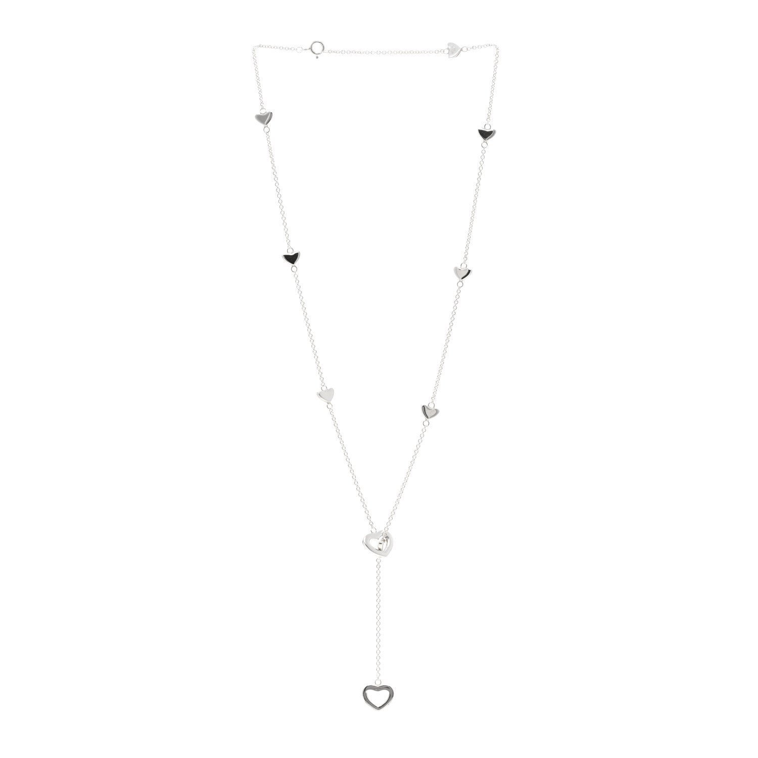 Tiffany Sterling Silver Heart Lariat Necklace 3 of 4