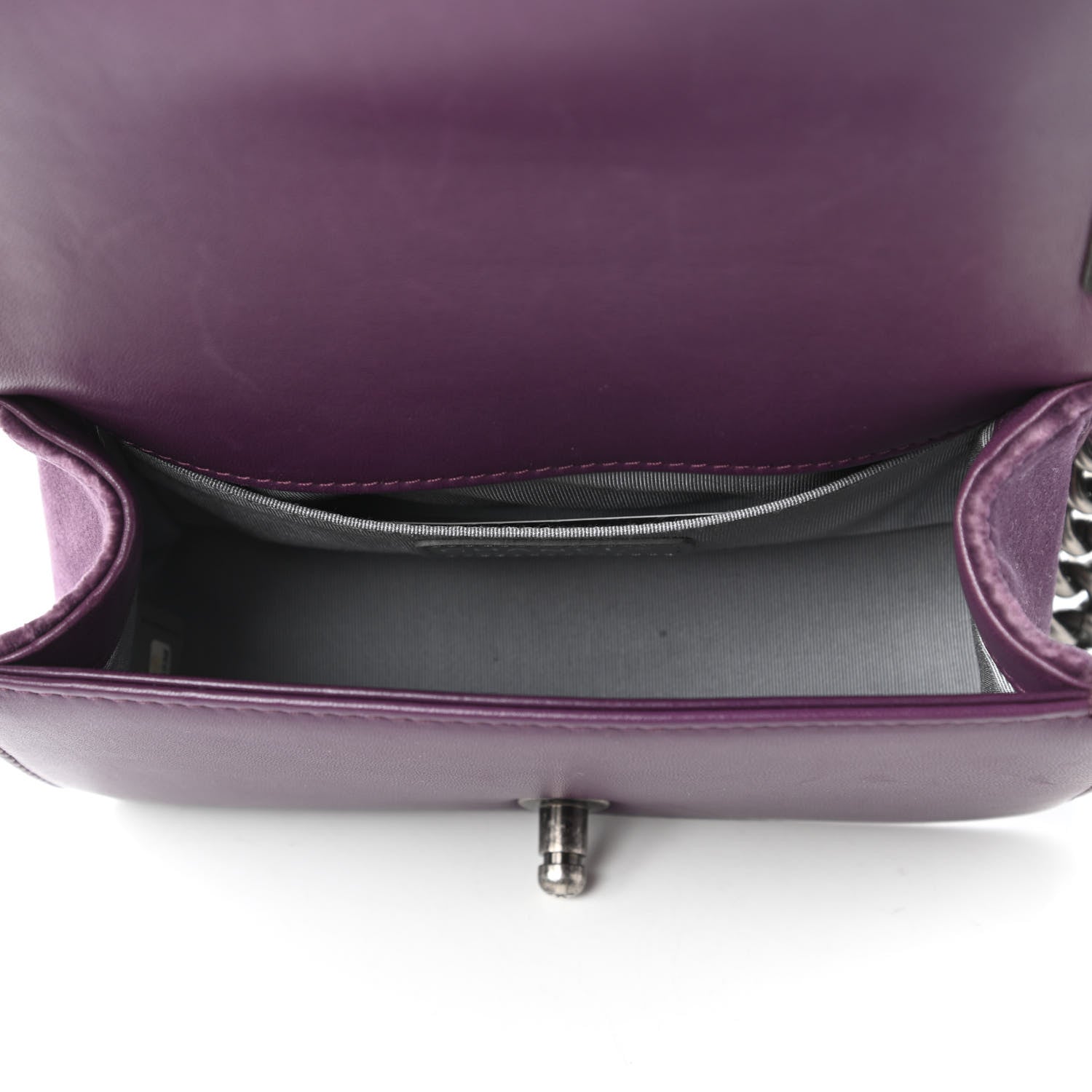 Chanel Velvet Quilted Small Boy Flap Purple 5 of 12