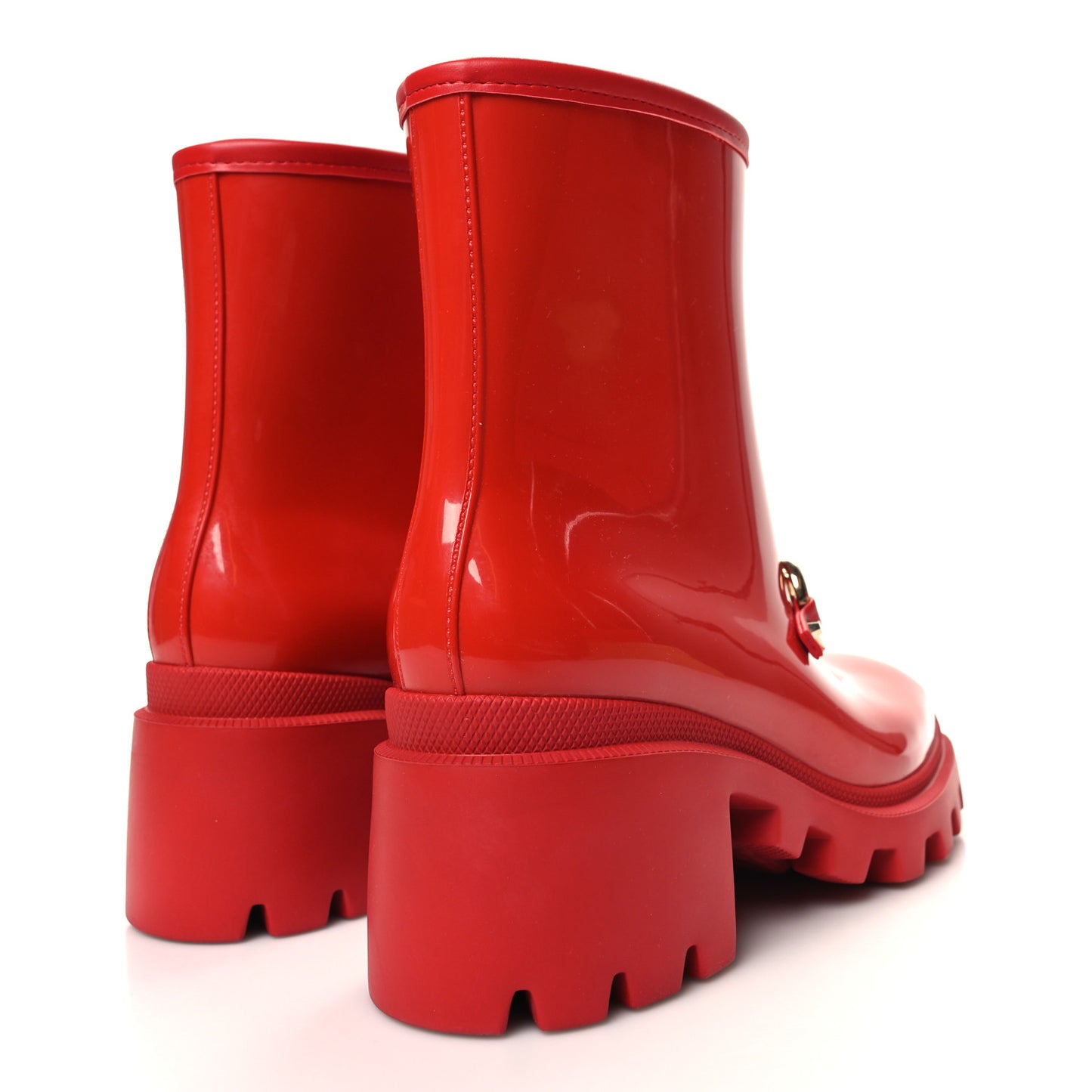 Rubber Womens Horsebit Ankle Boots 37 Maple Red