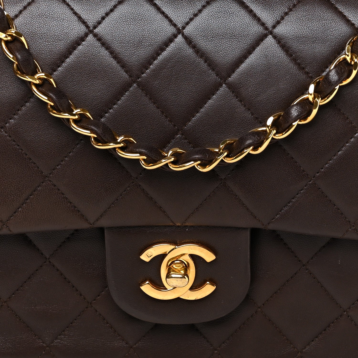 Chanel Lambskin Quilted Medium Double Flap Brown 7 of 11