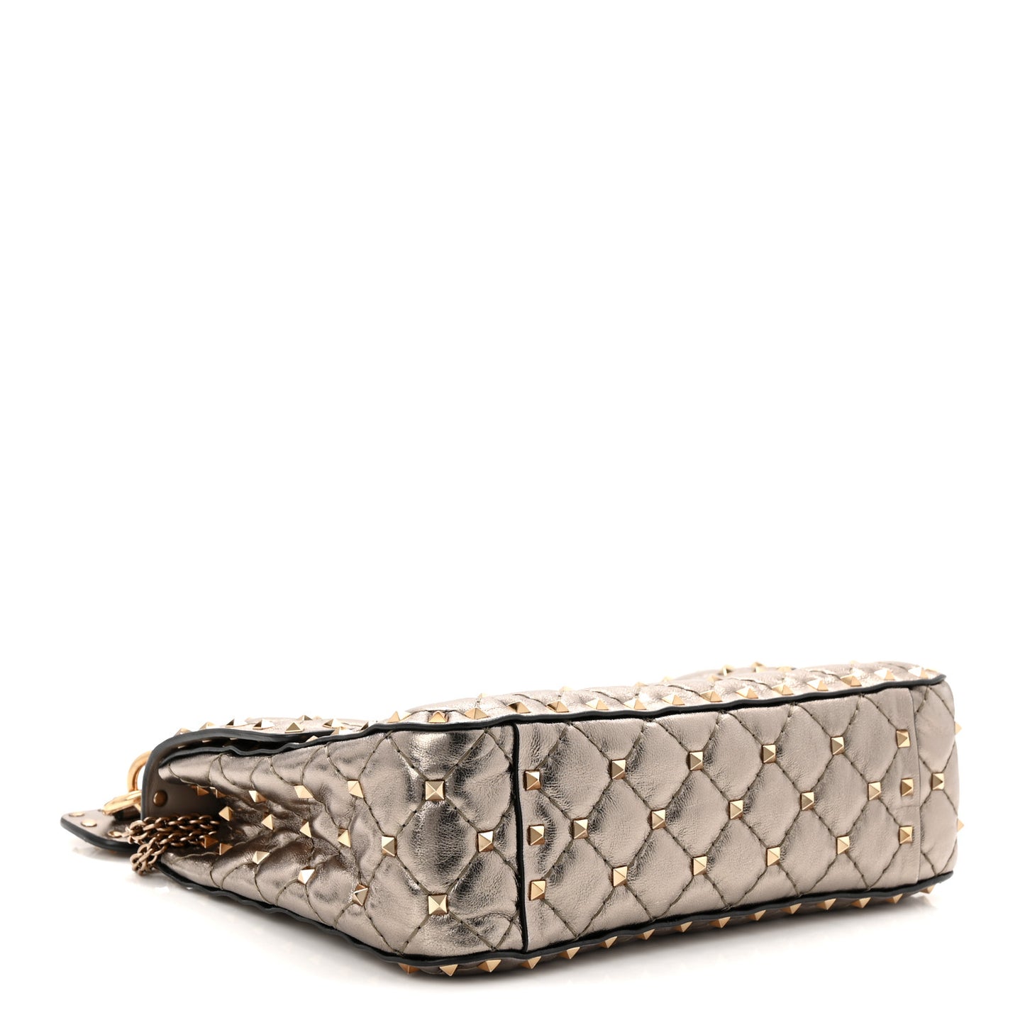 Metallic Lambskin Medium Rockstud Spike Shoulder Bag  Sasso