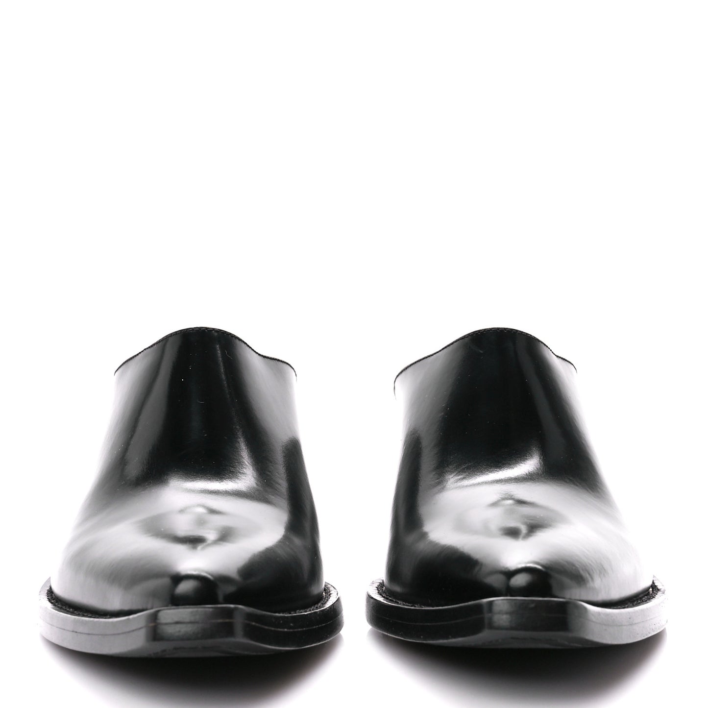 Spazzolato Metal Triangle Logo Texano Pointed Toe 55mm Mules 36.5 Black