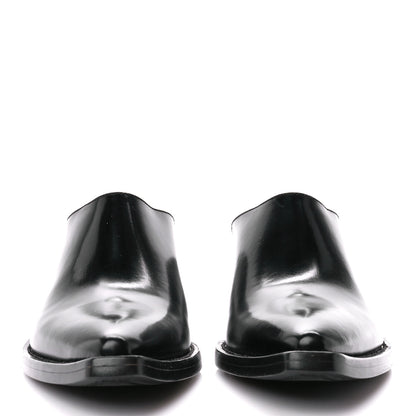Prada Spazzolato Metal Triangle Logo Texano Pointed Toe 55mm Mules 36.5 Black 2 of 8