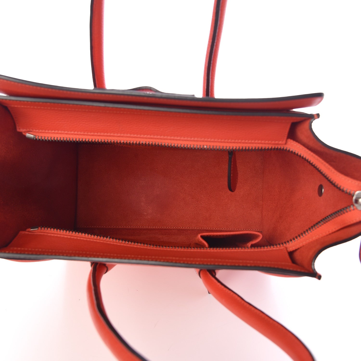 Celine Drummed Calfskin Micro Luggage Vermillion 5 of 11