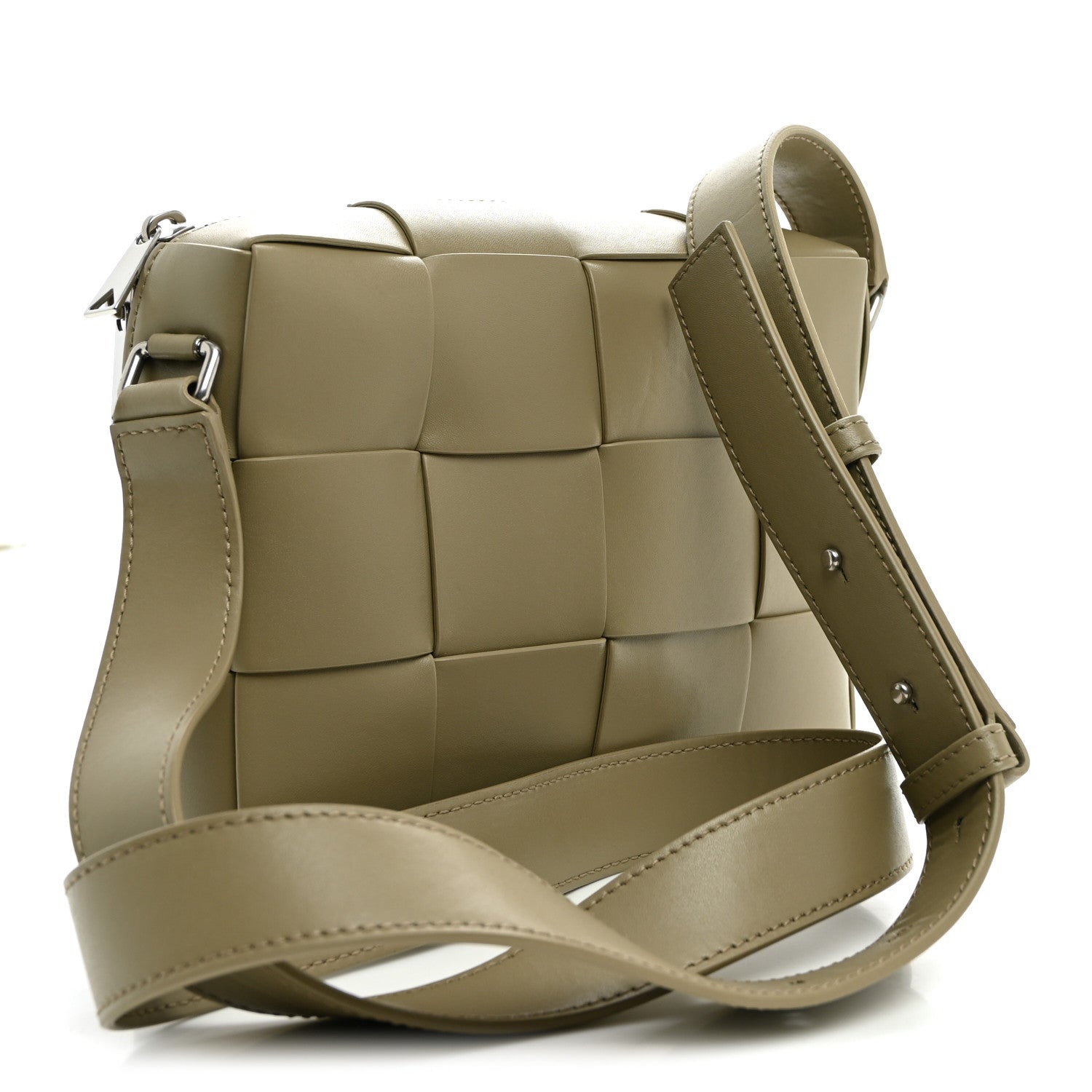 Bottega Veneta Lambskin Maxi Intrecciato Cassette Camera Bag Travertine 3 of 9