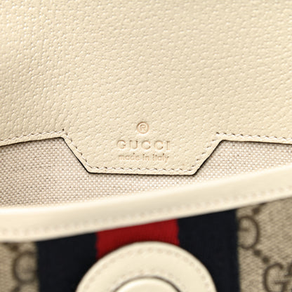 Gucci GG Supreme Monogram Textured Calfskin Web Small Ophidia Belt Bag 120 48 Beige Ebony Mystic White 6 of 9