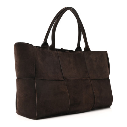 Bottega Veneta Suede Maxi Intrecciato Small Arco Tote Fondente 4 of 10