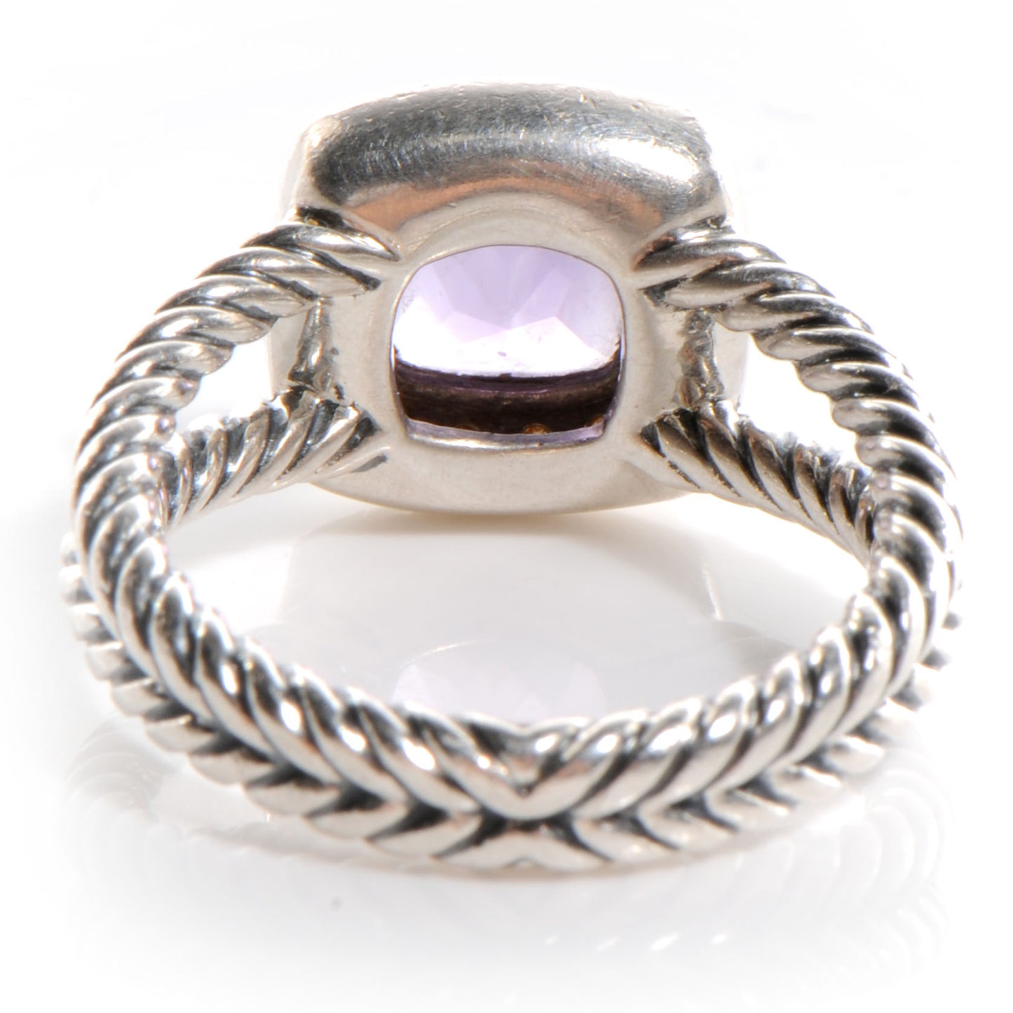 Sterling Silver Diamond Amethyst 7mm Petite Albion Ring 52 6