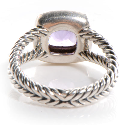 David Yurman Sterling Silver Diamond Amethyst 7mm Petite Albion Ring 52 6 3 of 5