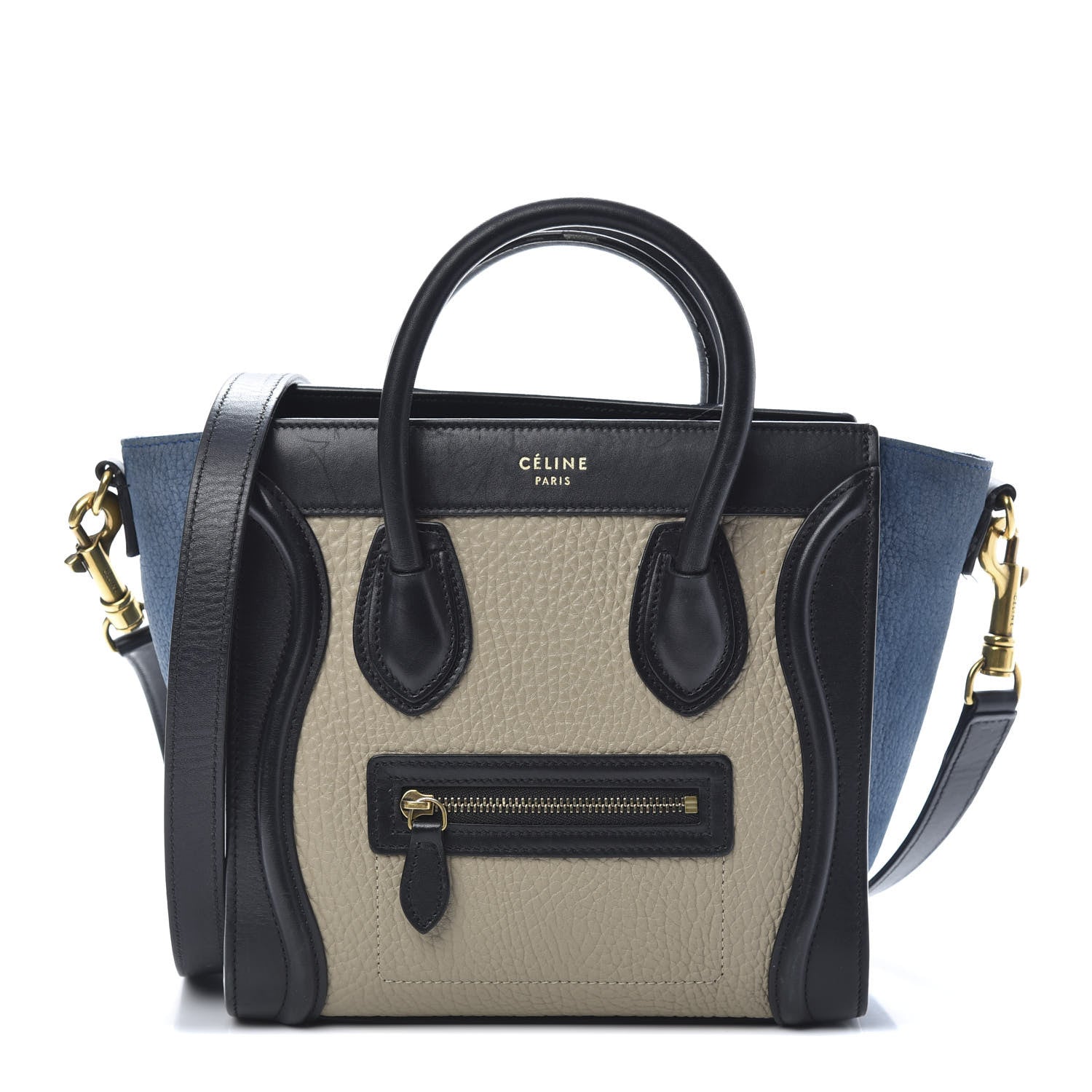 Celine Bullhide Calfskin Nubuck Nano Tri-Color Luggage Light Taupe 1 of 18