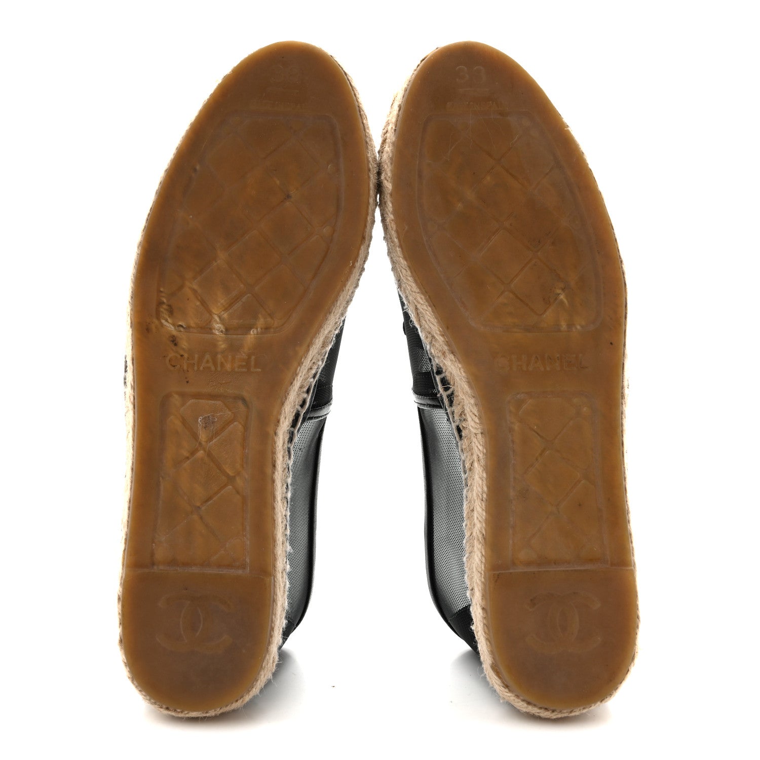 Chanel Mesh Grosgrain CC Espadrilles 38 Black 6 of 11