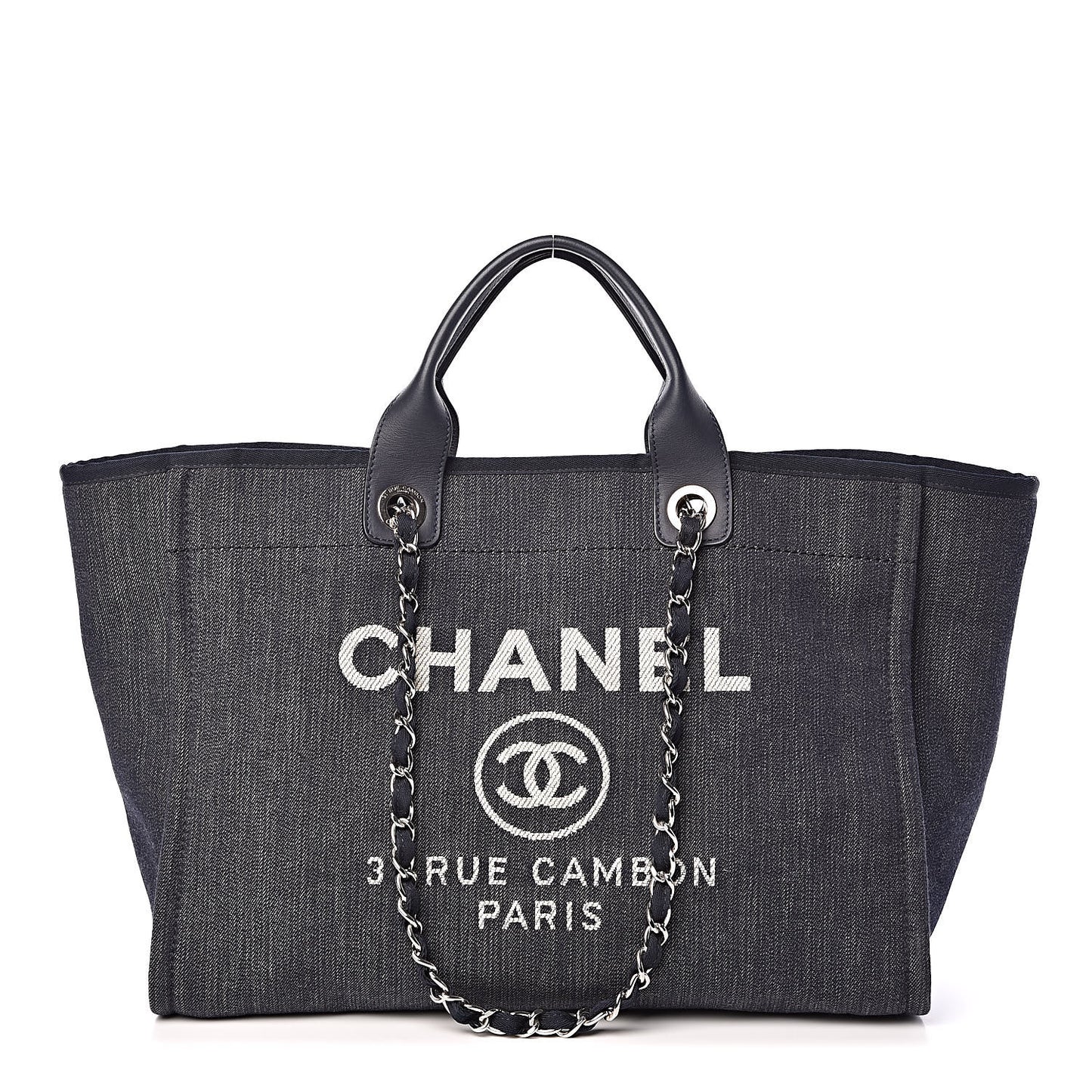 Denim Large Deauville Tote Dark Blue