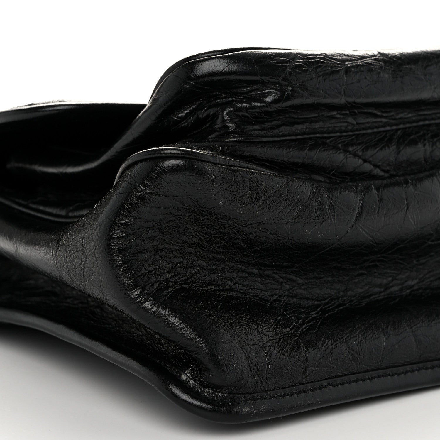 Saint Laurent Crinkled Calfskin Matelasse Monogram Medium Niki Chain Satchel Black 9 of 10