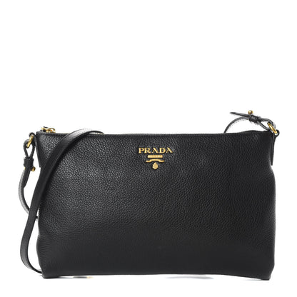 Prada Vitello Daino Crossbody Bag Black 1 of 11