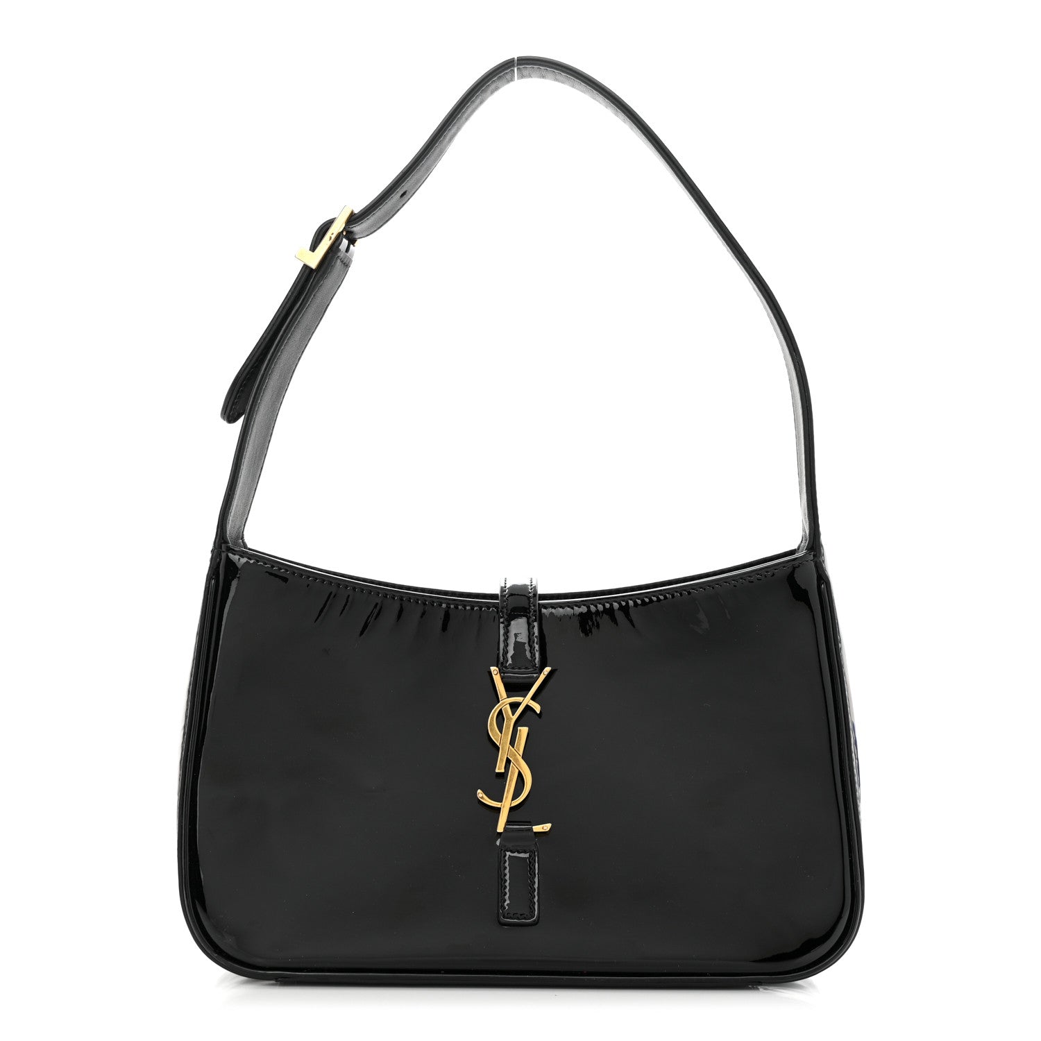 Saint Laurent Patent Le 5 A 7 Hobo Black 1 of 12