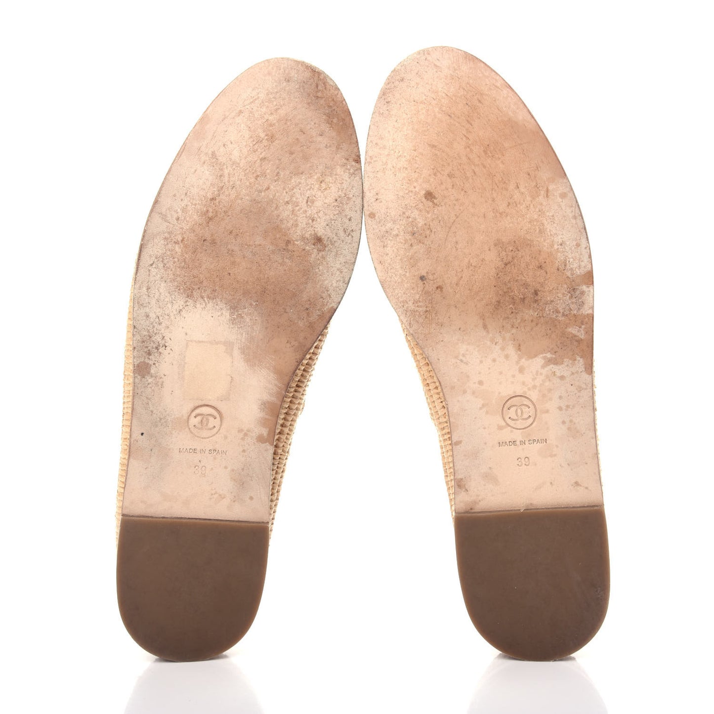 Lambskin Grosgrain CC Espadrilles 39 Grey Black