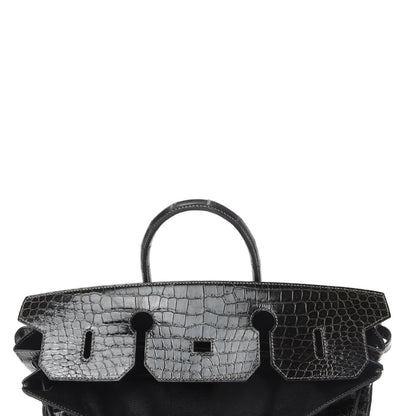 Hermes Shiny Porosus Crocodile Birkin 40 Graphite 14 of 45