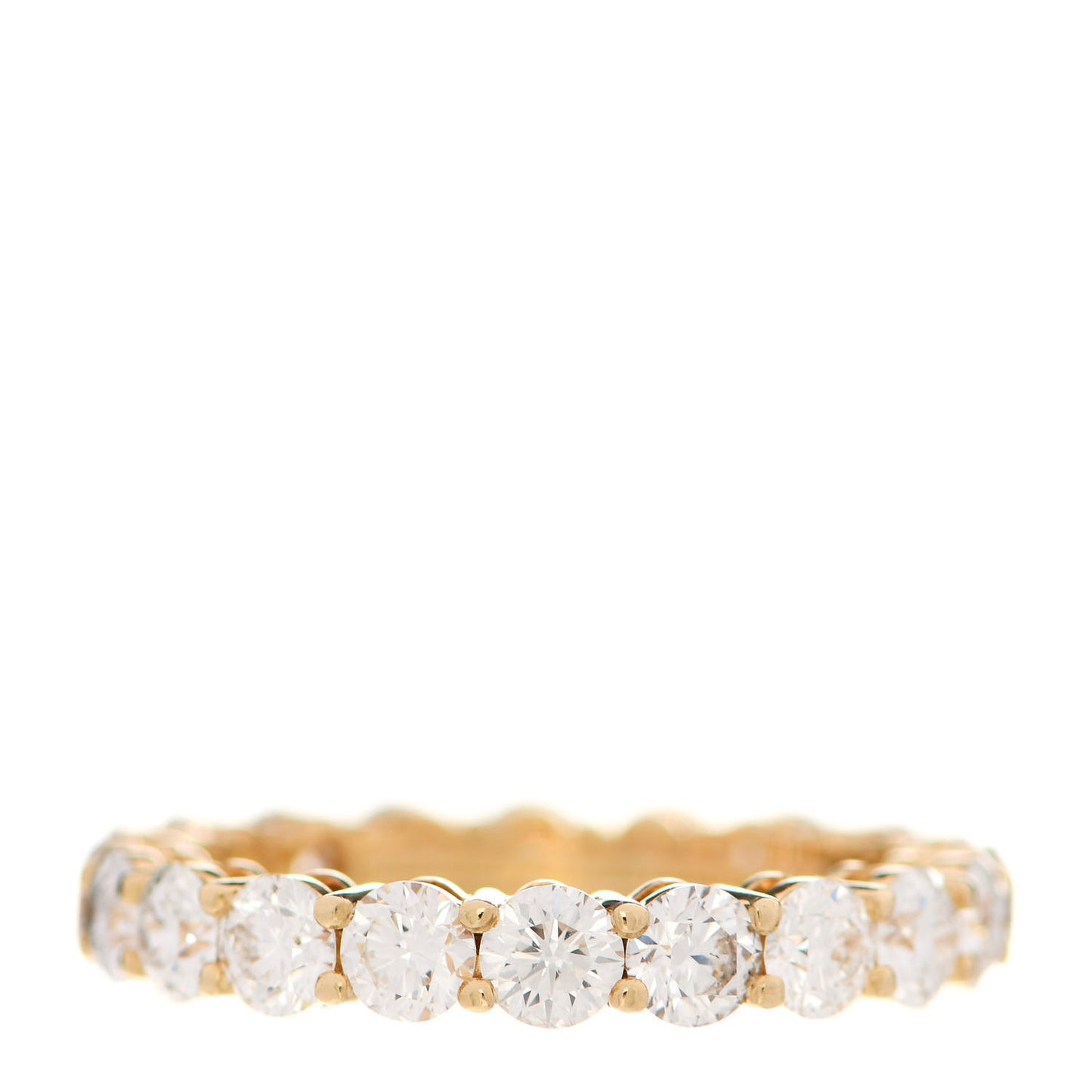 18K Yellow Gold Diamond 3.35ctw 3.5mm Embrace Eternity Band Ring 56 7.75