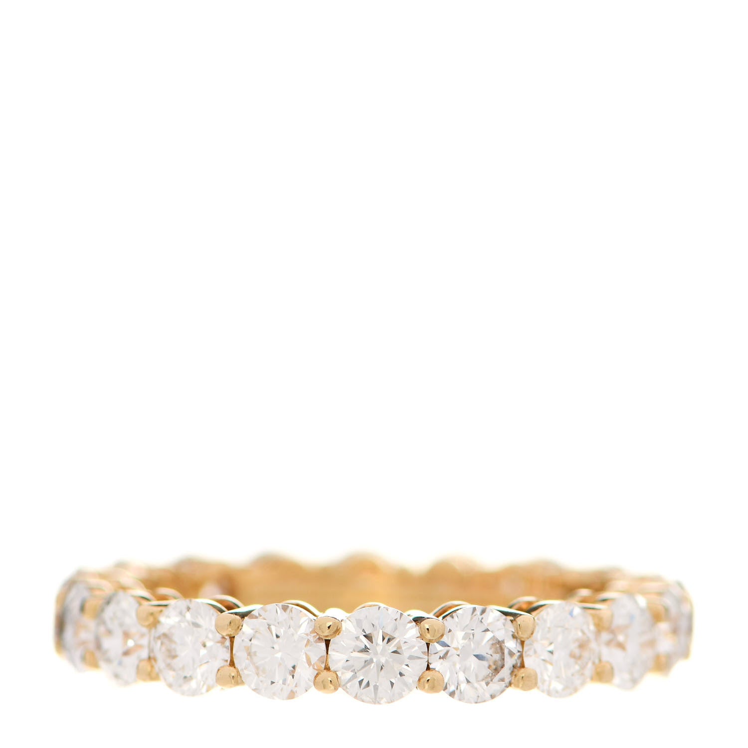 Tiffany 18K Yellow Gold Diamond 3.35ctw 3.5mm Embrace Eternity Band Ring 56 7.75 1 of 5