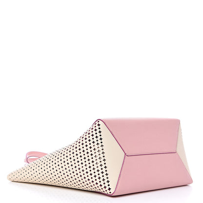 Louis Vuitton Calfskin Perforated Lockme Cabas Rose Poudre Creme 4 of 11