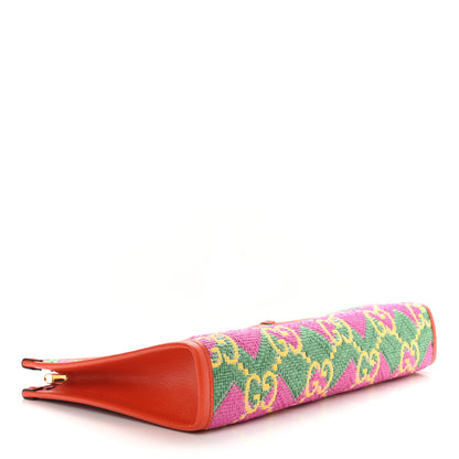 Gucci Straw Textured Dollar Calfskin Hawaii Case New Shamarock Magenta Bright Yellow Deep Orange Peanut Brown 4 of 8
