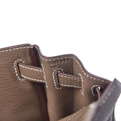 Hermes Taurillon Clemence Kelly Ado Backpack Etoupe 7 of 12