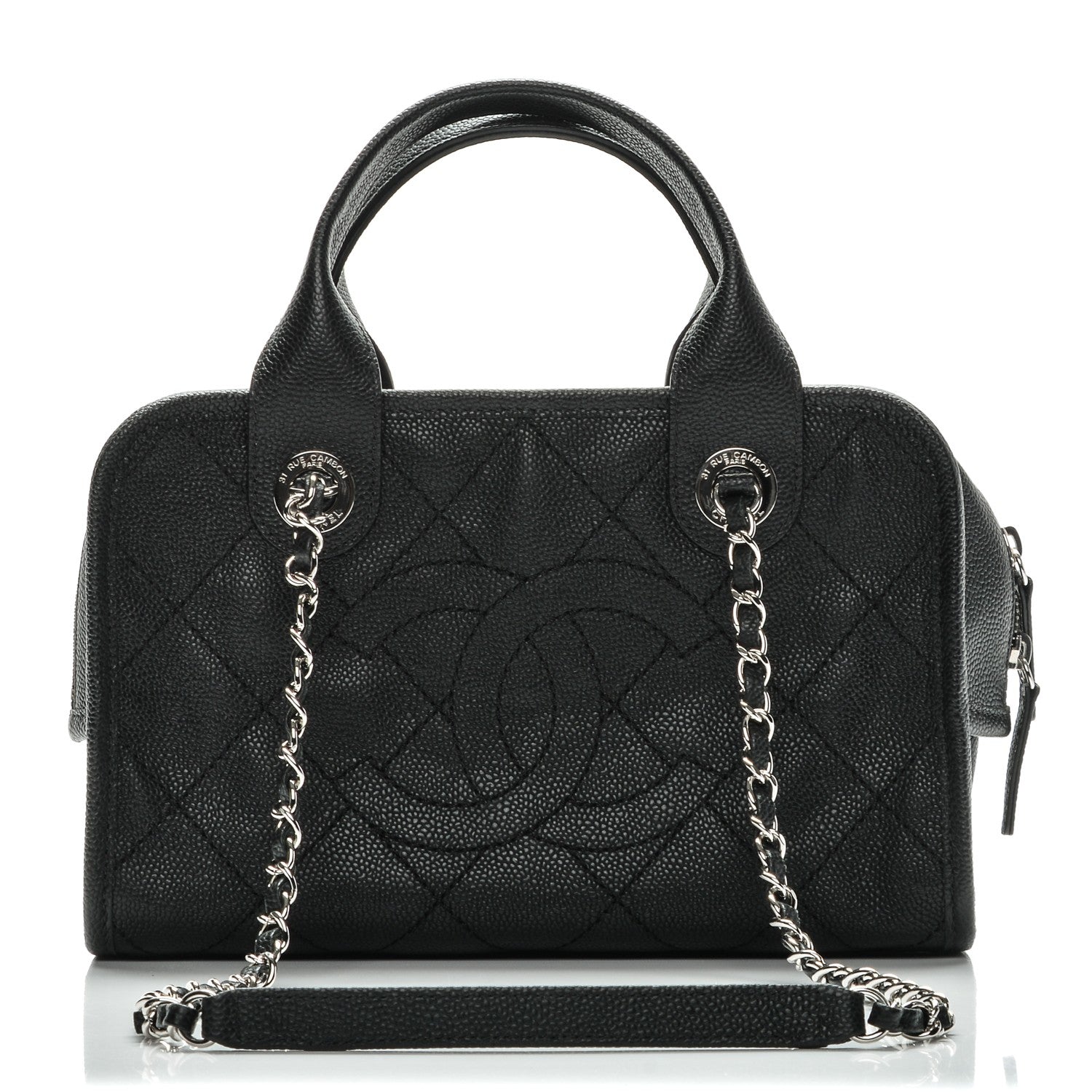 Chanel Caviar Quilted Small Deauville Bowling Bag Black 1 of 6