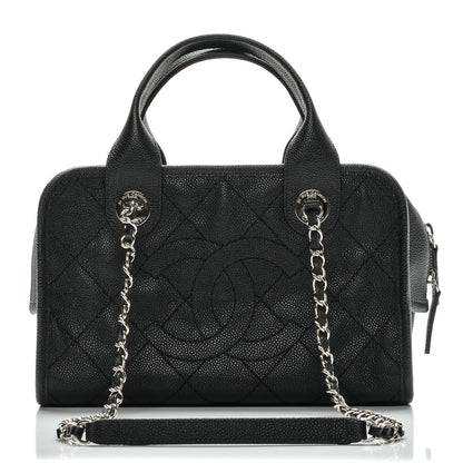 Chanel Caviar Quilted Small Deauville Bowling Bag Black 1 of 6