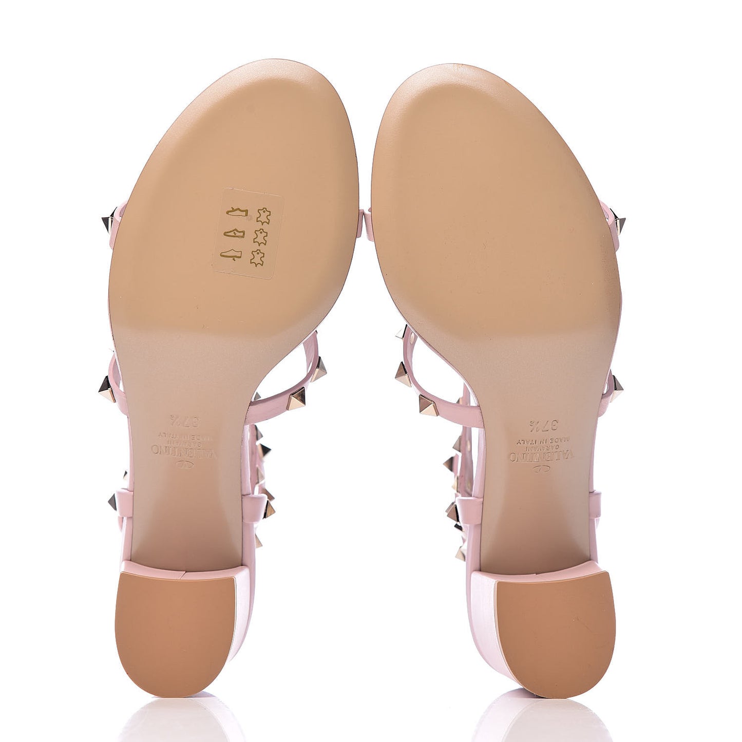 Calfskin Rockstud 60mm City Sandals 37.5 Water Rose