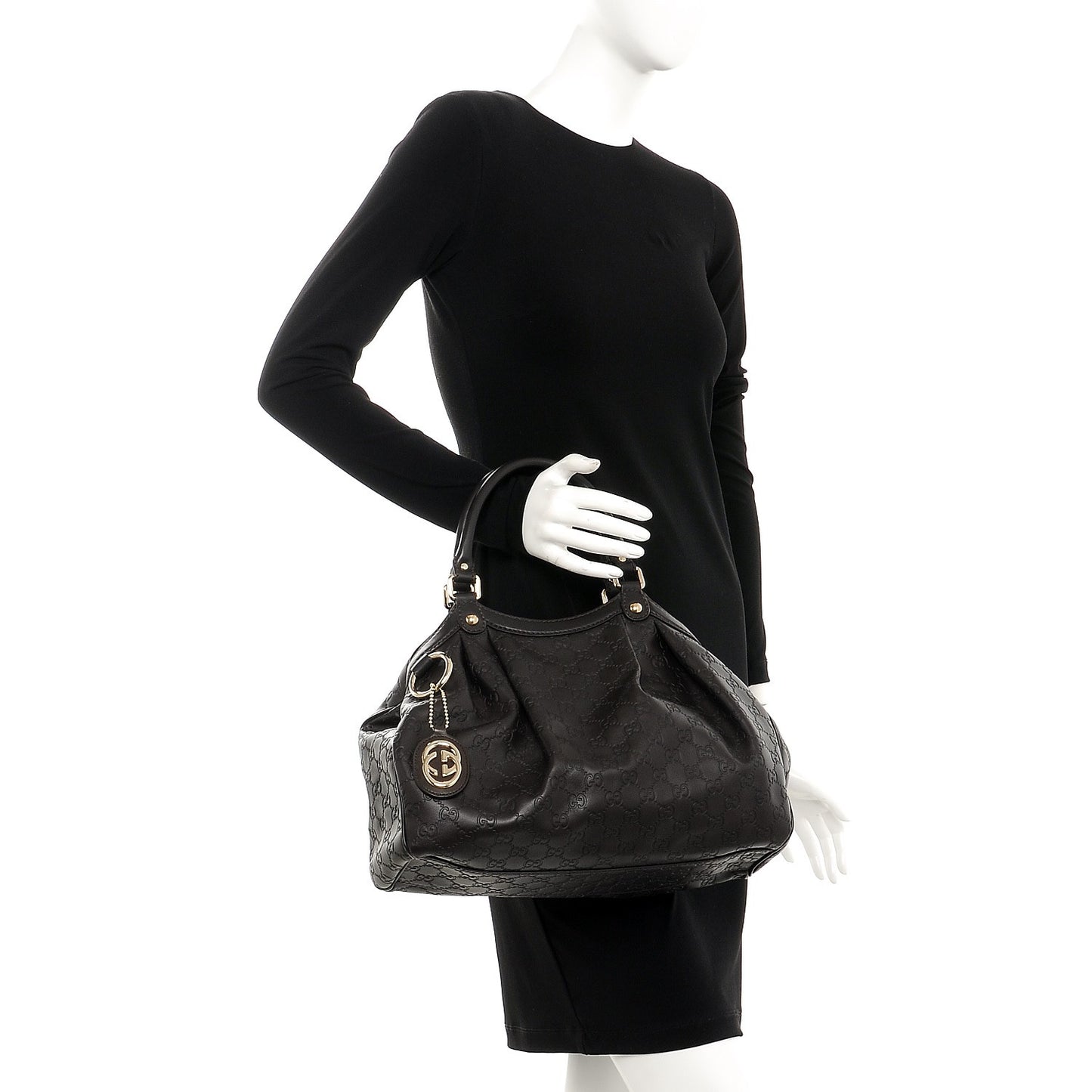 Guccissima Medium Sukey Tote Chocolate