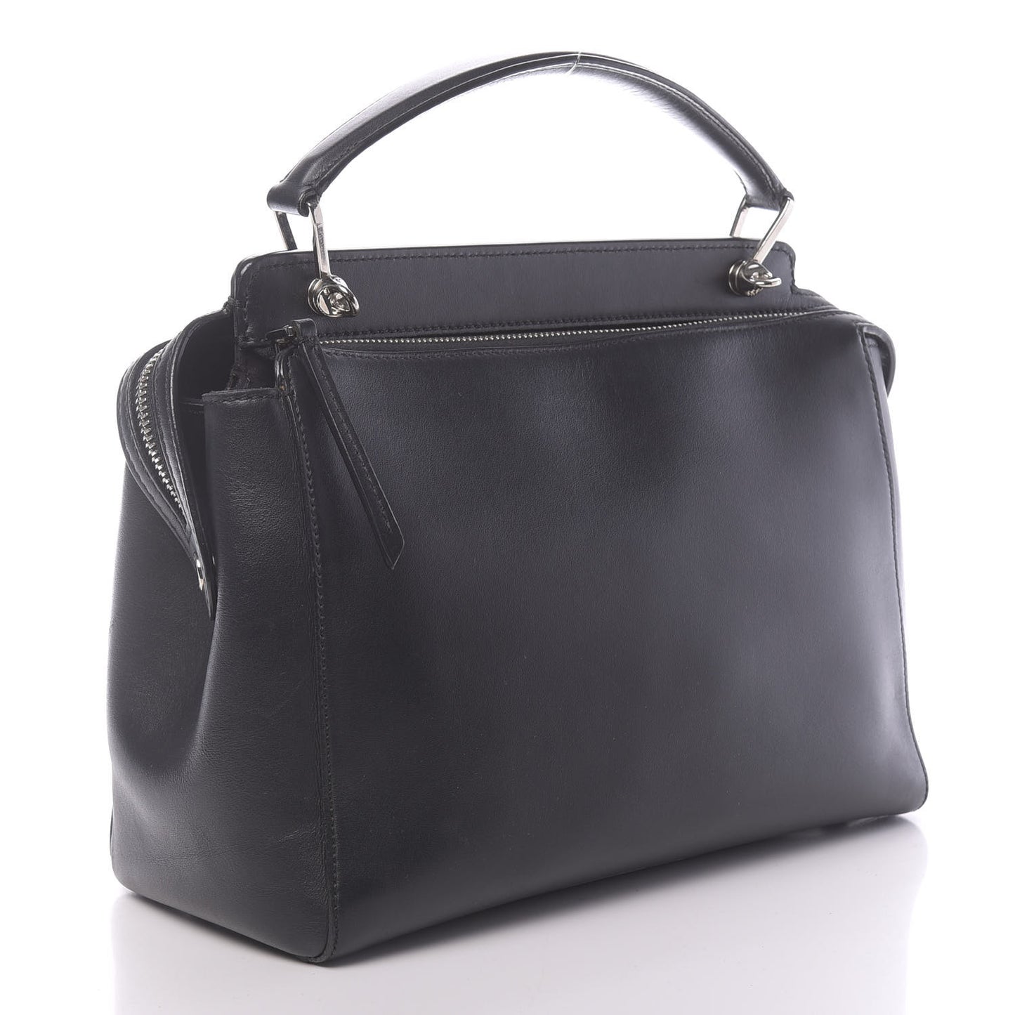 Vitello Baltico Dolce Shiny Nappa Lace Up DotCom Satchel Black Blue