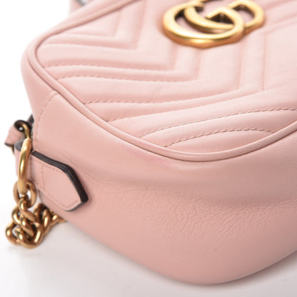Gucci Calfskin Matelasse Small GG Marmont Chain Shoulder Bag Perfect Pink 9 of 12