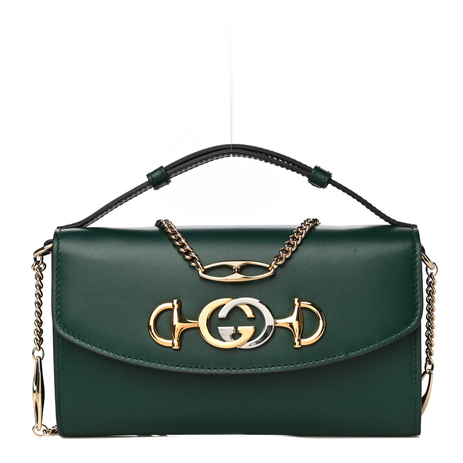 Gucci Smooth Calfskin Mini Zumi Shoulder Bag Vintage Green 1 of 16