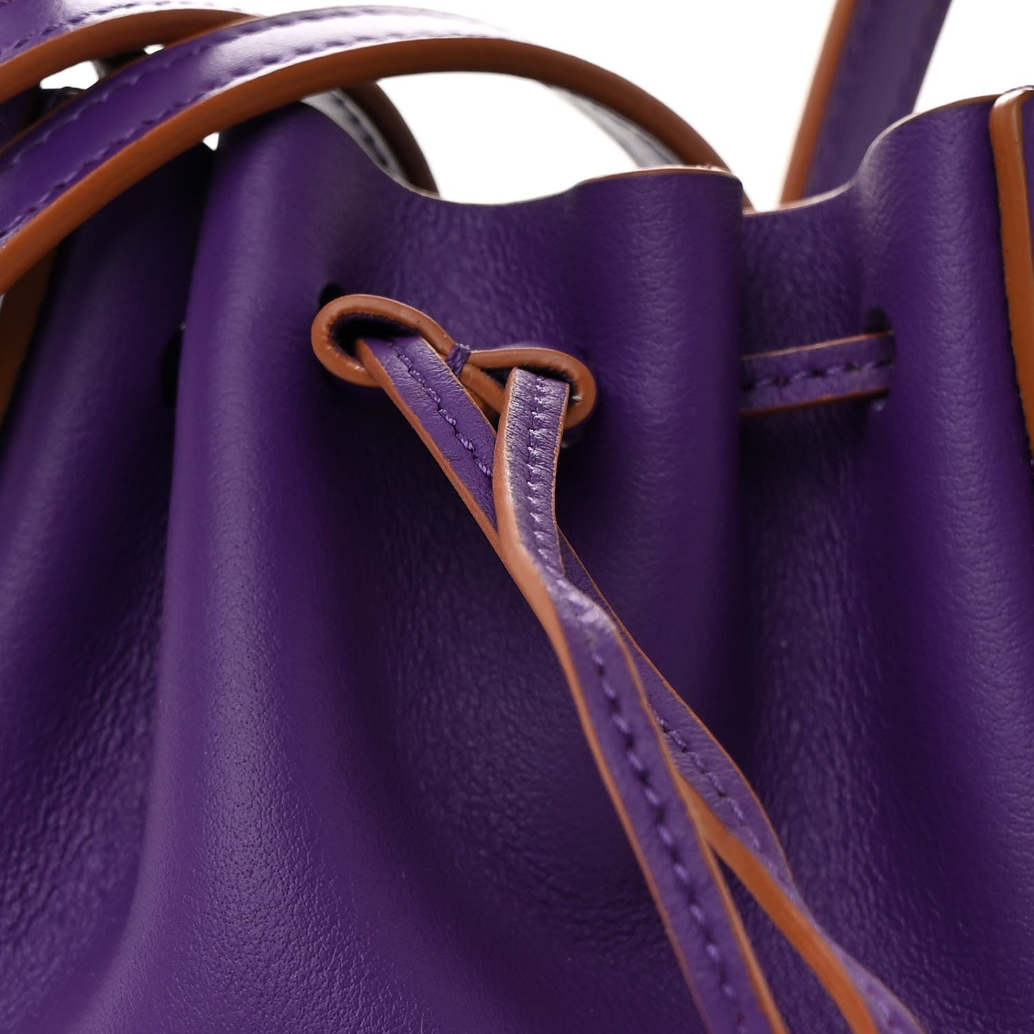Loewe Calfskin Nano Balloon Bucket Bag Purple Cognac 8 of 10