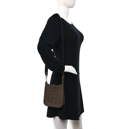 Hermes Taurillon Clemence Amazone Evelyne TPM Etoupe Bleu Indigo 2 of 9