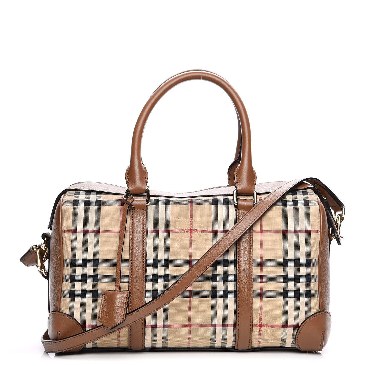 Burberry Horseferry Check Medium Alchester Bowling Bag Honey Tan 1 of 9