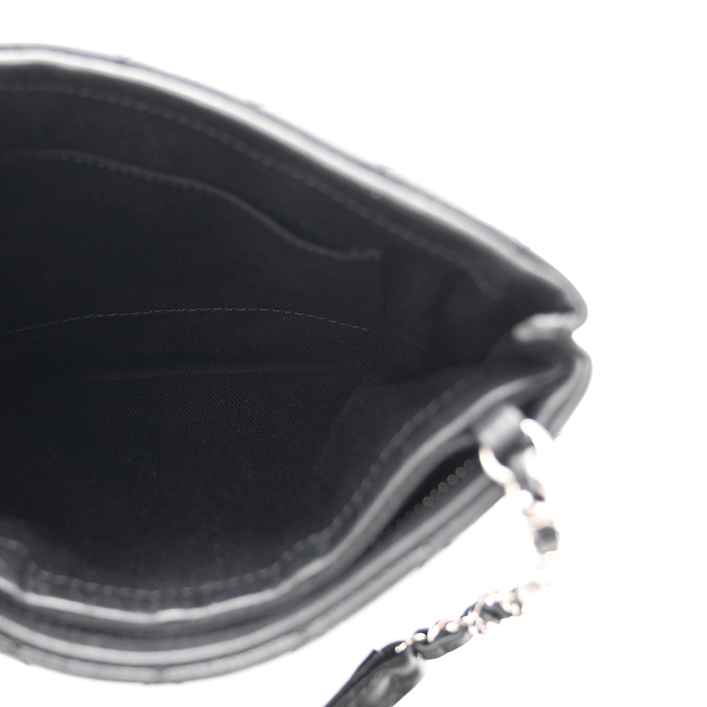 Aged Calfskin Quilted Crossbody Bag Black