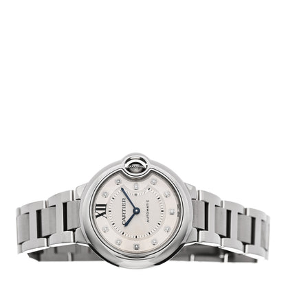 Cartier Stainless Steel Diamond 33mm Ballon Bleu De Cartier Automatic Watch 2 of 4