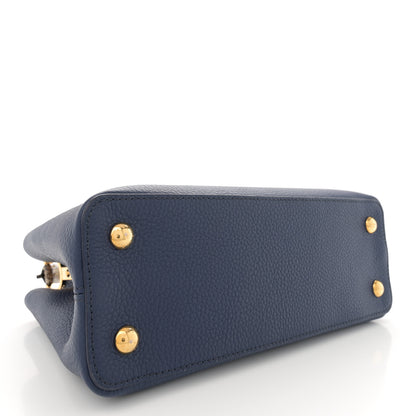 Louis Vuitton Taurillon Snakeskin Capucines MM Blue 4 of 10