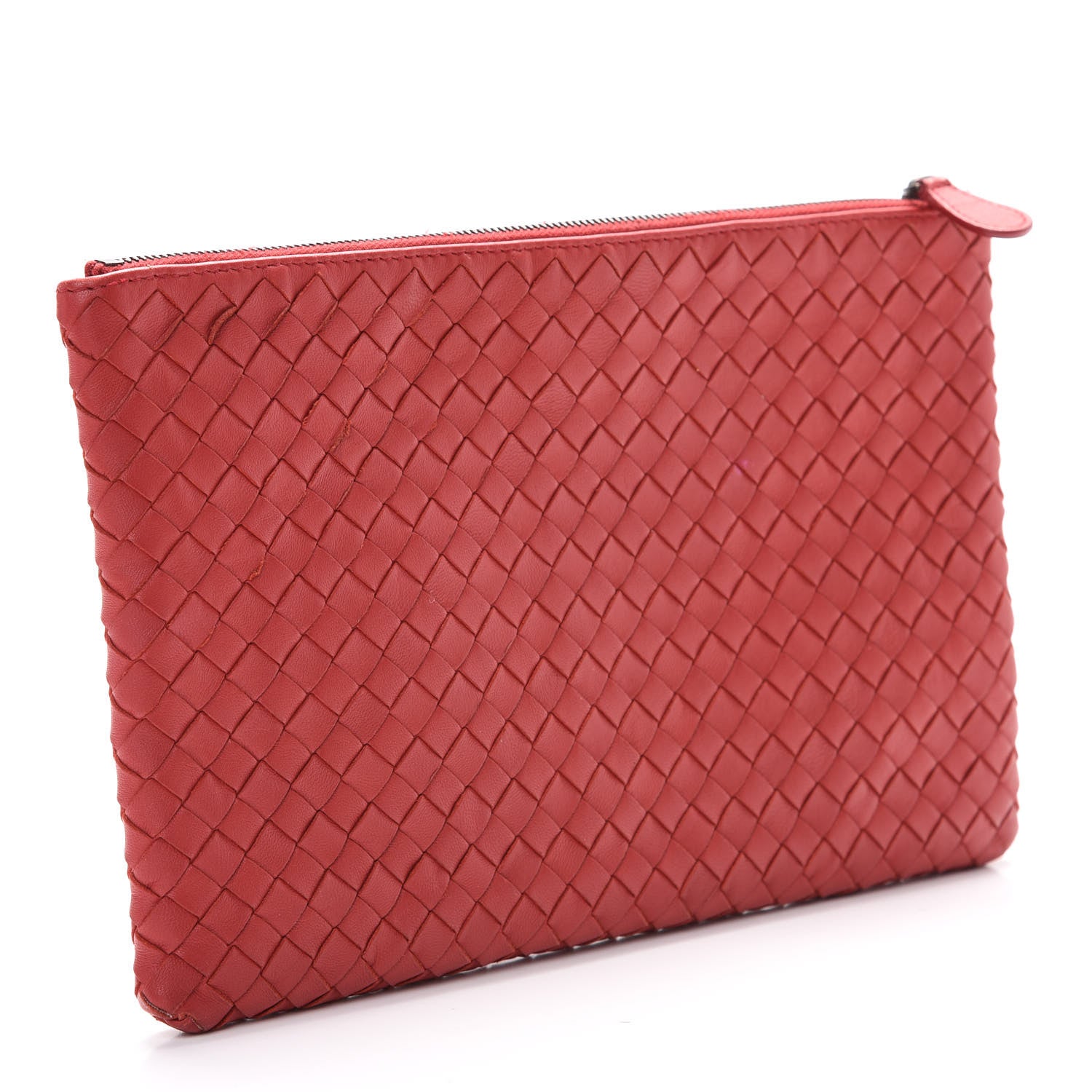 Bottega Veneta Nappa Intrecciato Medium Zip Pouch Fraise 2 of 8