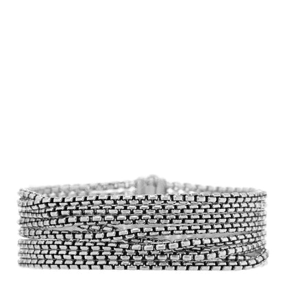 David Yurman Sterling Silver Multi-Row Box Chain Bracelet 1 of 3