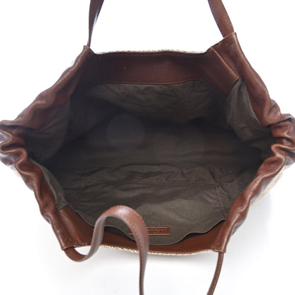 Saint Laurent Linen Belle de Jour Cabas Tote Brown 5 of 12