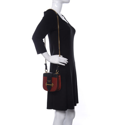 Prada City Calf Saffiano Cahier Crossbody Bag Cotto Black 2 of 9