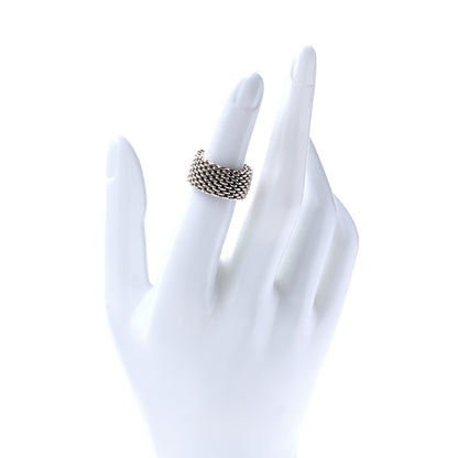Tiffany Sterling Silver Mesh Somerset Ring 48 4.5 2 of 5