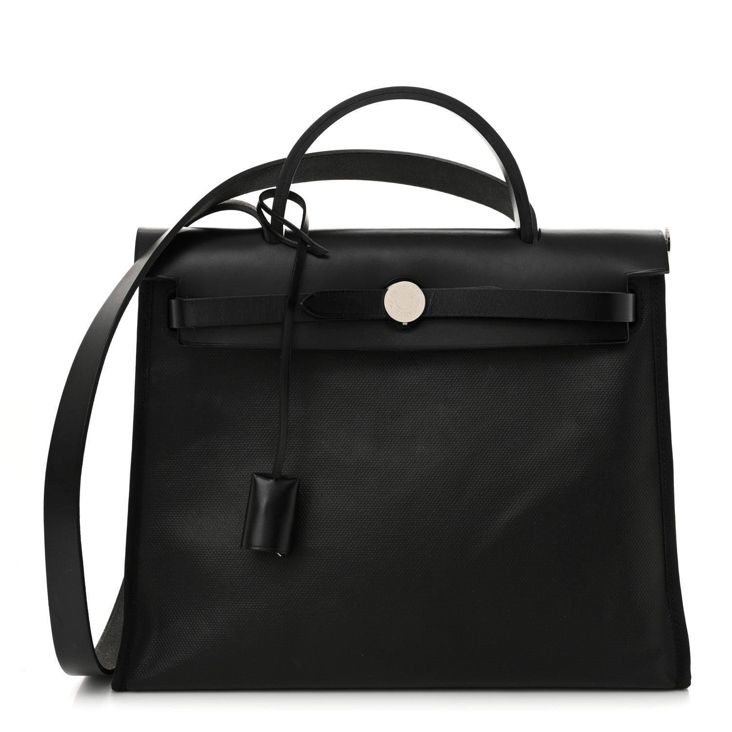 Hermes Toile H Berline Vache Hunter Herbag Zip PM 31 Black Ecru 1 of 13
