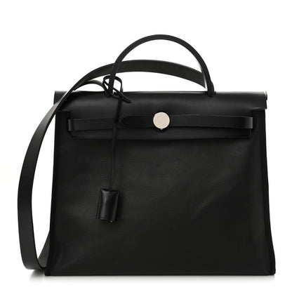 Hermes Toile H Berline Vache Hunter Herbag Zip PM 31 Black Ecru 1 of 13