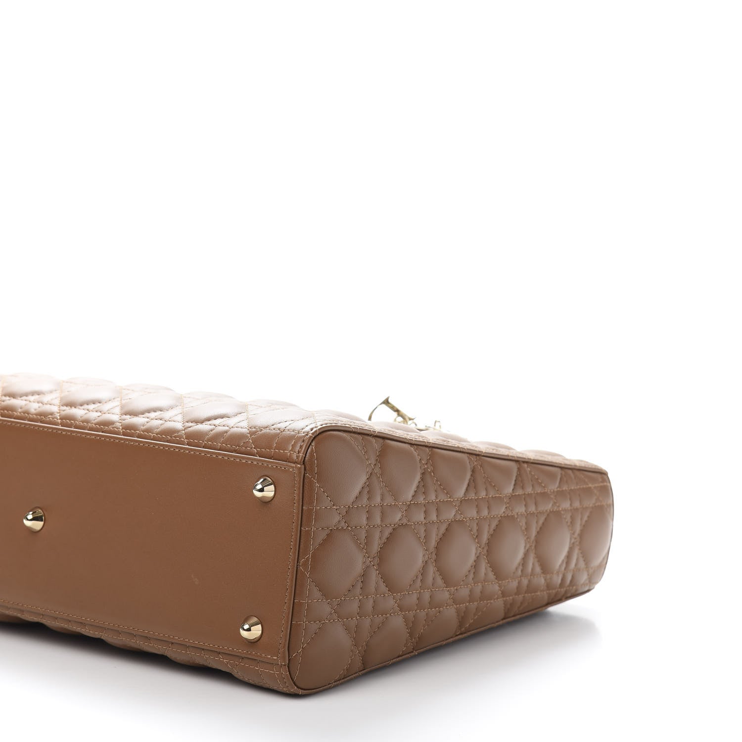 Christian Dior Lambskin Cannage Large Lady Dior Tan 7 of 15