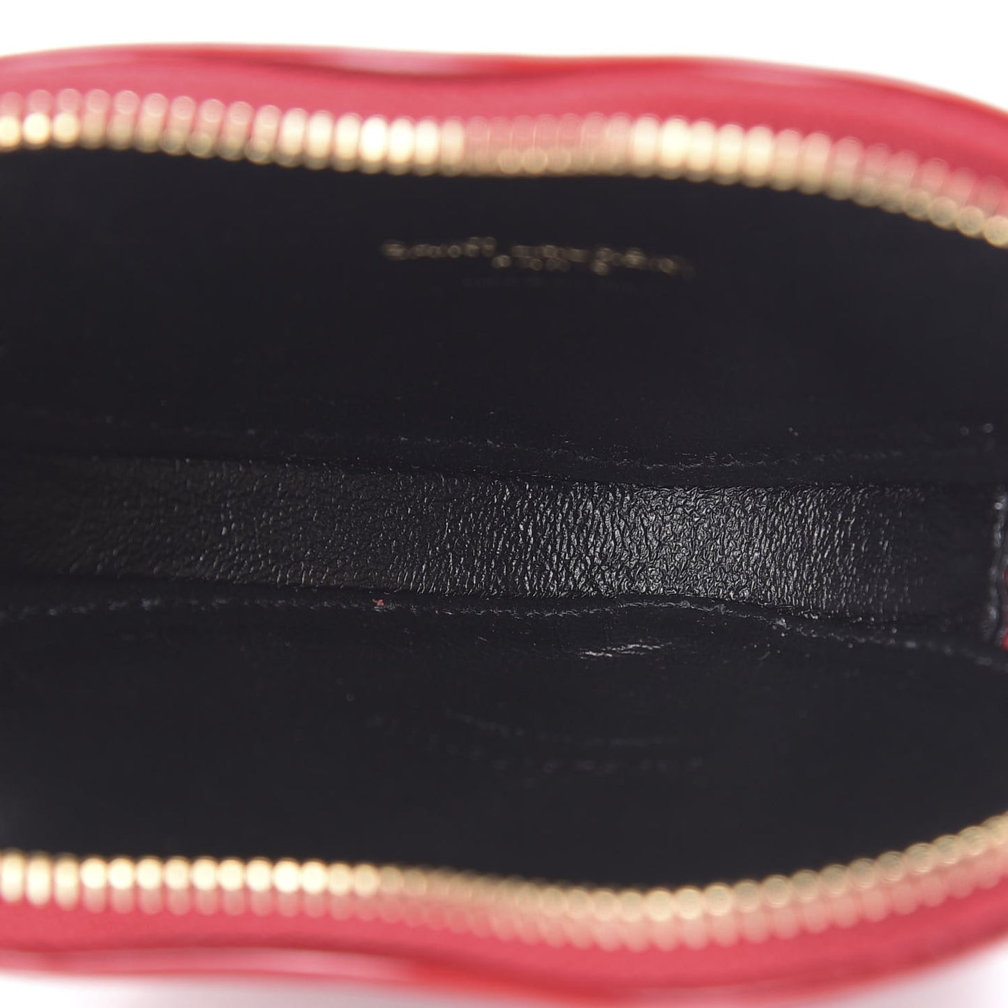 Patent Crocodile Embossed Monogram Heart Key Pouch Rouge Eros