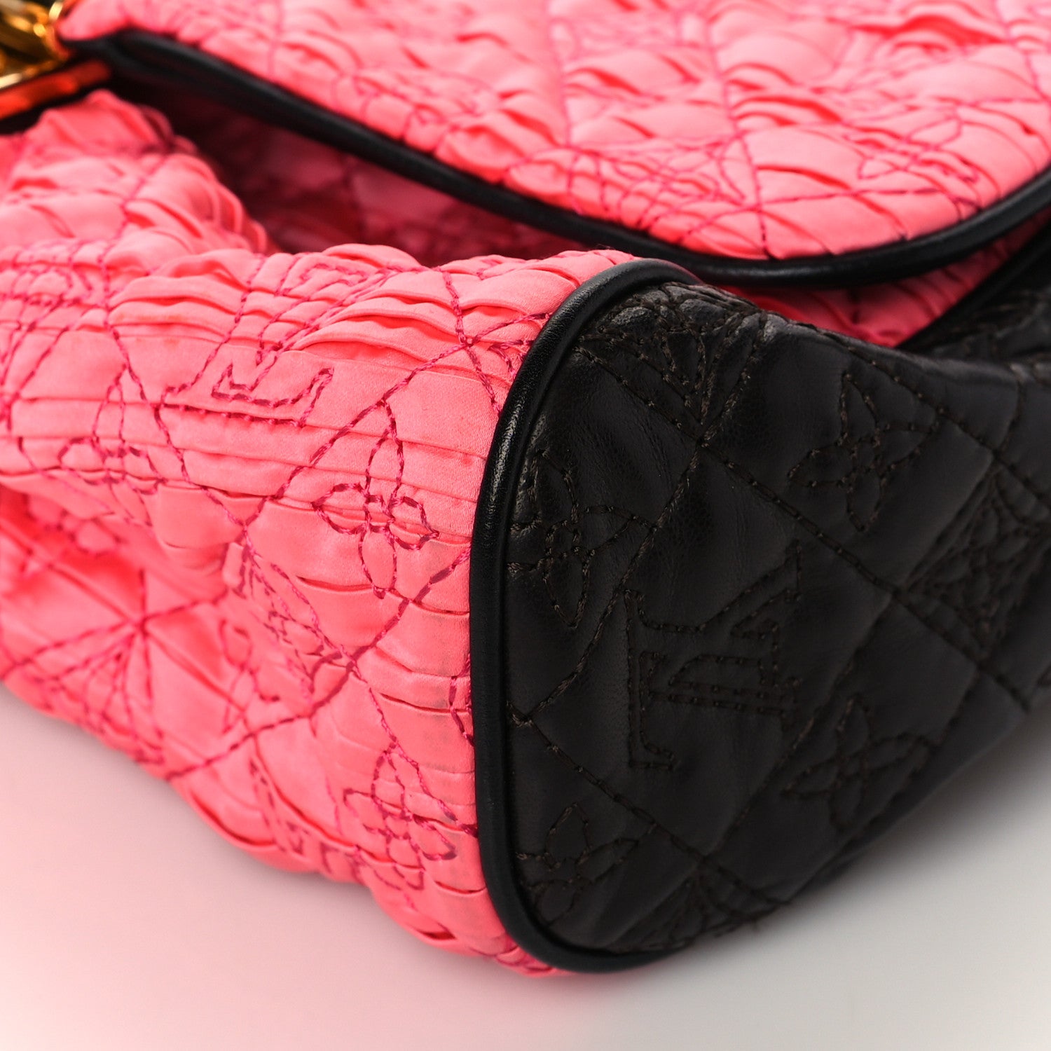 Louis Vuitton Satin Quilted Monogram Coquette Pochette Bunny Pink 9 of 9