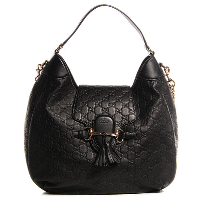 Gucci Guccissima Medium Emily Hobo Black 1 of 7